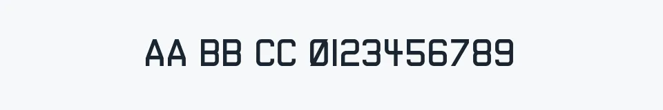 Rzeczywista próbka kroju Dev Gothic — Aa Bb Cc 0123456789