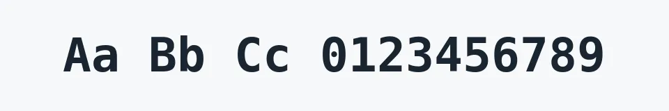 Rzeczywista próbka kroju DejaVu Sans Mono — Aa Bb Cc 0123456789