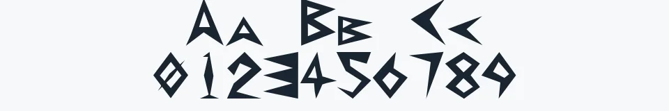 Rzeczywista próbka kroju Triangularity — Aa Bb Cc 0123456789