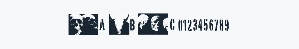 Rzeczywista próbka kroju SKULL TS 2 — Aa Bb Cc 0123456789