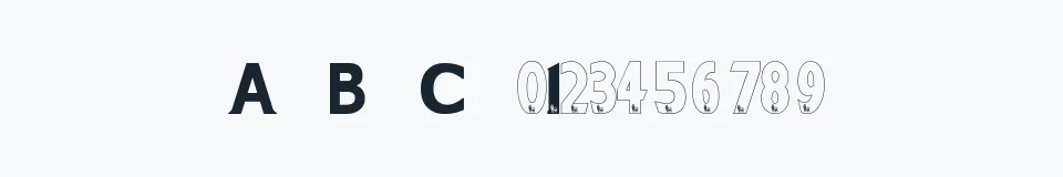 Rzeczywista próbka kroju BPL — Aa Bb Cc 0123456789