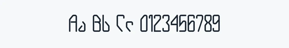 Rzeczywista próbka kroju Gizmo — Aa Bb Cc 0123456789