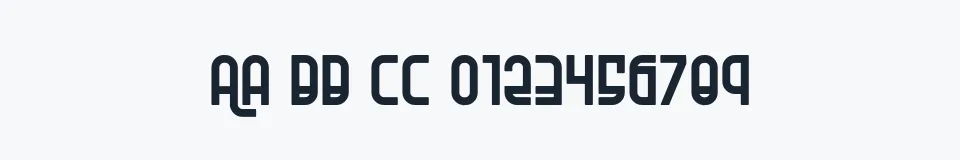 Rzeczywista próbka kroju Ro'Ki'Kier Expanded — Aa Bb Cc 0123456789