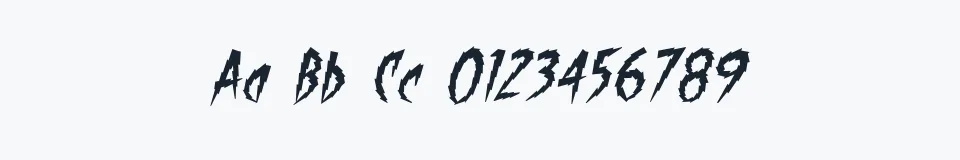 Rzeczywista próbka kroju ShockTherapy BB — Aa Bb Cc 0123456789