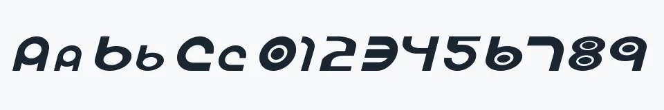 Rzeczywista próbka kroju Vocaloid Oblique — Aa Bb Cc 0123456789