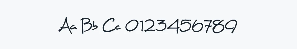 Rzeczywista próbka kroju Maxine Script — Aa Bb Cc 0123456789