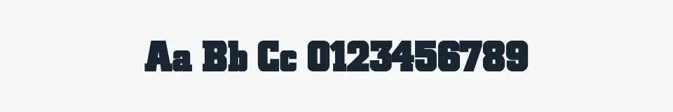 Rzeczywista próbka kroju BlaxSlabXXL — Aa Bb Cc 0123456789
