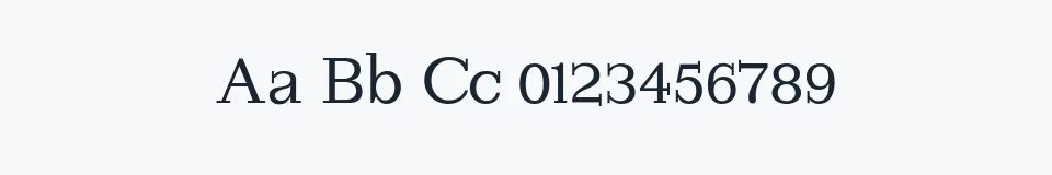 Rzeczywista próbka kroju ImperiumSerif — Aa Bb Cc 0123456789