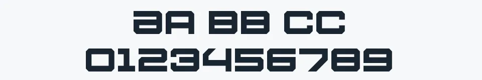 Rzeczywista próbka kroju U.S.S. Dallas — Aa Bb Cc 0123456789