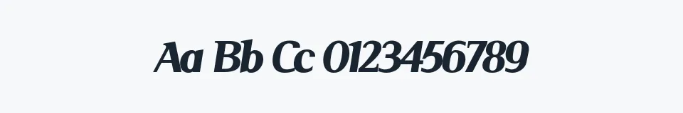 Rzeczywista próbka kroju Serif Medium — Aa Bb Cc 0123456789