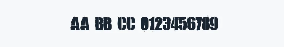 Rzeczywista próbka kroju 84 Rock! — Aa Bb Cc 0123456789