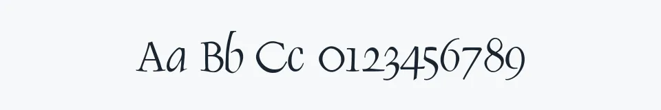 Rzeczywista próbka kroju Renaiss-Italic — Aa Bb Cc 0123456789