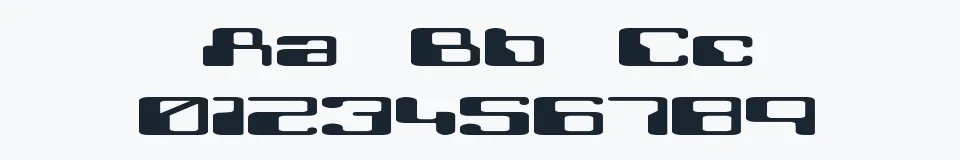 Rzeczywista próbka kroju Retroheavyfuture — Aa Bb Cc 0123456789