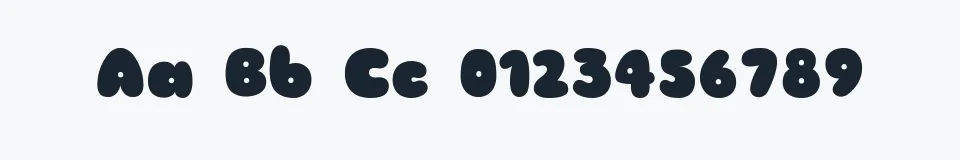 Rzeczywista próbka kroju Sniglet — Aa Bb Cc 0123456789