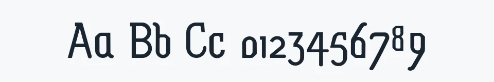 Rzeczywista próbka kroju TonleSab — Aa Bb Cc 0123456789