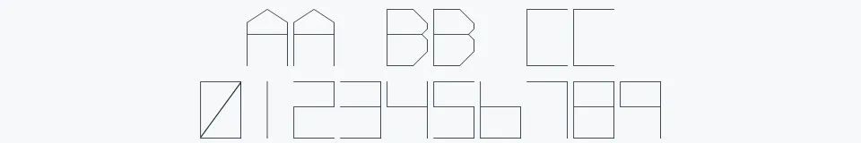 Rzeczywista próbka kroju Vector Battle — Aa Bb Cc 0123456789
