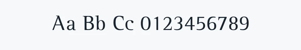 Rzeczywista próbka kroju Leftist Mono Serif — Aa Bb Cc 0123456789