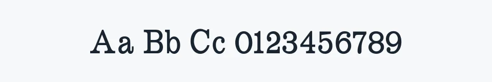 Rzeczywista próbka kroju RoundslabSerif — Aa Bb Cc 0123456789