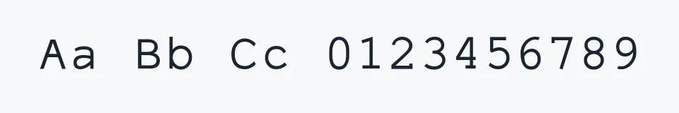 Rzeczywista próbka kroju ElroNet Monospace — Aa Bb Cc 0123456789