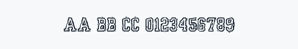 Rzeczywista próbka kroju YrBkMess — Aa Bb Cc 0123456789