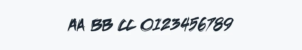 Rzeczywista próbka kroju DeathRattle BB — Aa Bb Cc 0123456789
