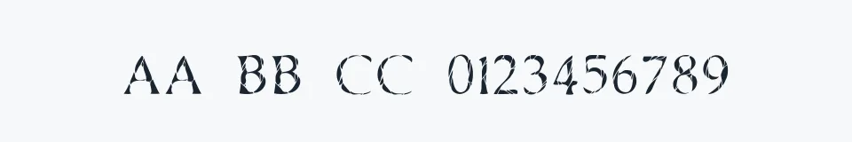 Rzeczywista próbka kroju Cone Of Silence — Aa Bb Cc 0123456789