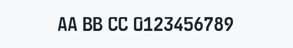 Rzeczywista próbka kroju Kraftfahrzeugkennzeichen — Aa Bb Cc 0123456789