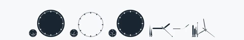 Rzeczywista próbka kroju GA Clock Dial Round — Aa Bb Cc 0123456789