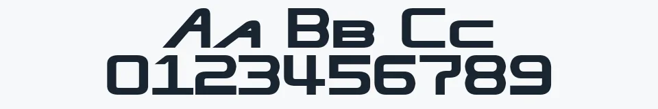 Rzeczywista próbka kroju NiseJSRF — Aa Bb Cc 0123456789