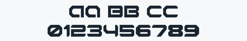 Rzeczywista próbka kroju Robotaur Expanded — Aa Bb Cc 0123456789