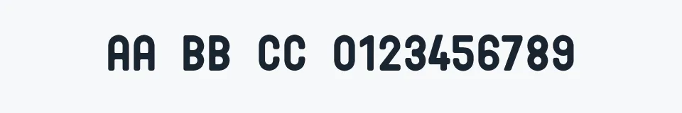 Rzeczywista próbka kroju PTF NORDIC Rnd — Aa Bb Cc 0123456789