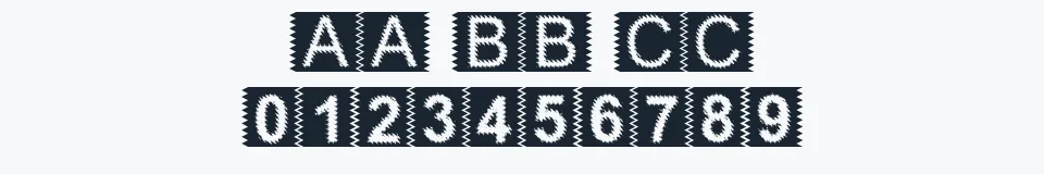 Rzeczywista próbka kroju Zacken — Aa Bb Cc 0123456789