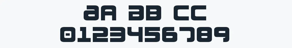 Rzeczywista próbka kroju Exedore — Aa Bb Cc 0123456789