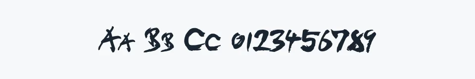 Rzeczywista próbka kroju DIST Inking — Aa Bb Cc 0123456789