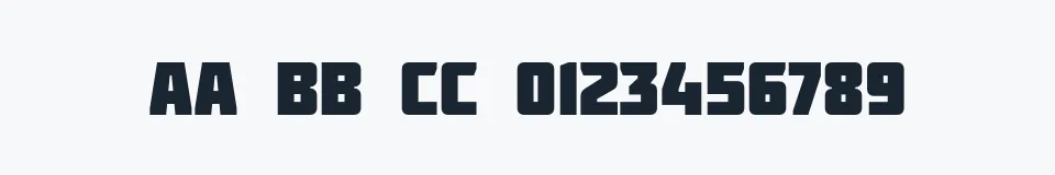 Rzeczywista próbka kroju Molot — Aa Bb Cc 0123456789