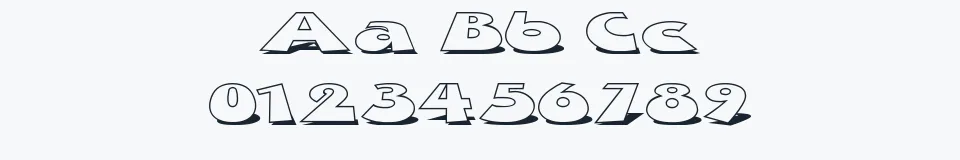Rzeczywista próbka kroju Z Dabble Down — Aa Bb Cc 0123456789