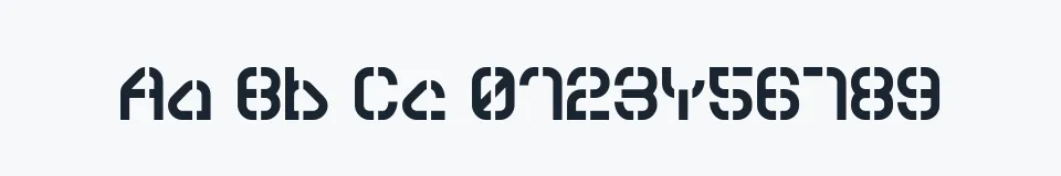 Rzeczywista próbka kroju Sylar Stencil — Aa Bb Cc 0123456789