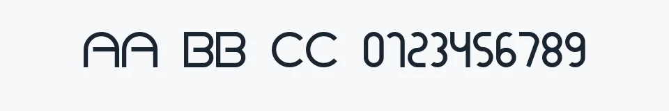Rzeczywista próbka kroju GOCA LOGOTYPE BETA — Aa Bb Cc 0123456789