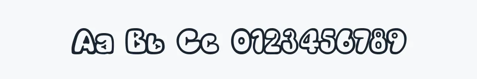 Rzeczywista próbka kroju BulgeOpen — Aa Bb Cc 0123456789