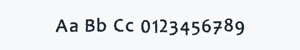 Rzeczywista próbka kroju Necros — Aa Bb Cc 0123456789