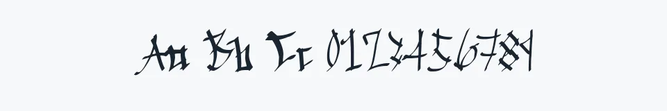 Rzeczywista próbka kroju Chinese Calligraphy — Aa Bb Cc 0123456789