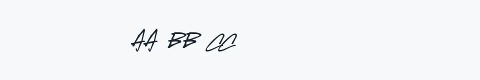 Rzeczywista próbka kroju McGurr Script — Aa Bb Cc 0123456789