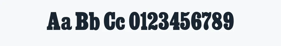 Rzeczywista próbka kroju Cairo — Aa Bb Cc 0123456789