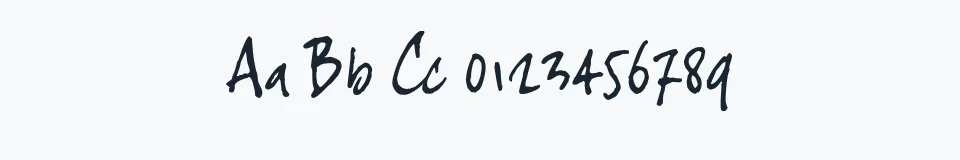 Rzeczywista próbka kroju joeHand 3 — Aa Bb Cc 0123456789