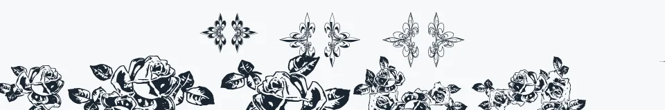 Rzeczywista próbka kroju Eutemia Ornaments — Aa Bb Cc 0123456789