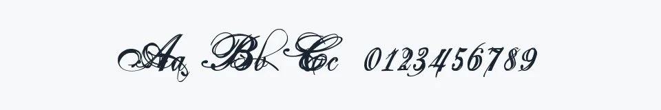 Rzeczywista próbka kroju Eutemia II Italic — Aa Bb Cc 0123456789