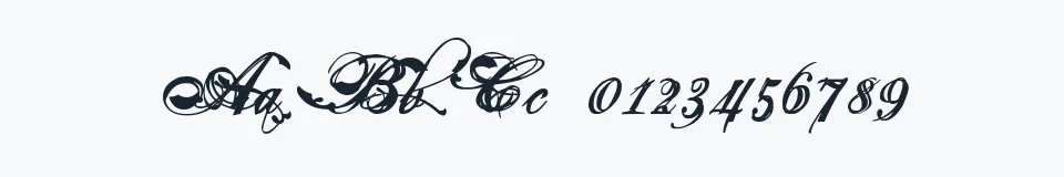 Rzeczywista próbka kroju Eutemia III Italic — Aa Bb Cc 0123456789