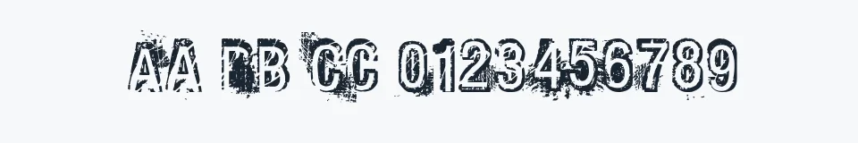 Rzeczywista próbka kroju Phat Grunge Bold — Aa Bb Cc 0123456789