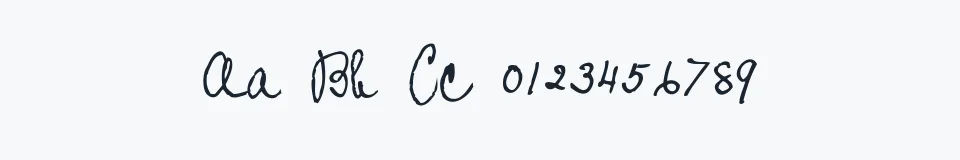 Rzeczywista próbka kroju Prophecy Script — Aa Bb Cc 0123456789
