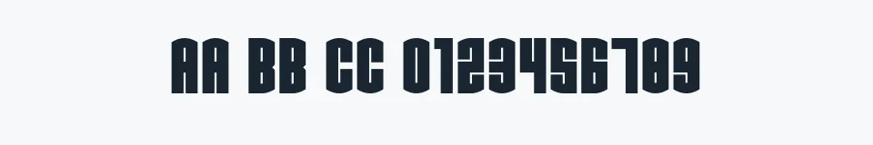 Rzeczywista próbka kroju CGF Arch Reactor — Aa Bb Cc 0123456789